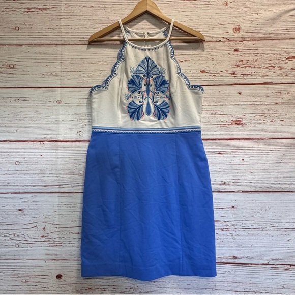 Lilly Pulitzer Adalie Stretch Shift Dress in Bennet Blue Sz 10 - Picture 5 of 16